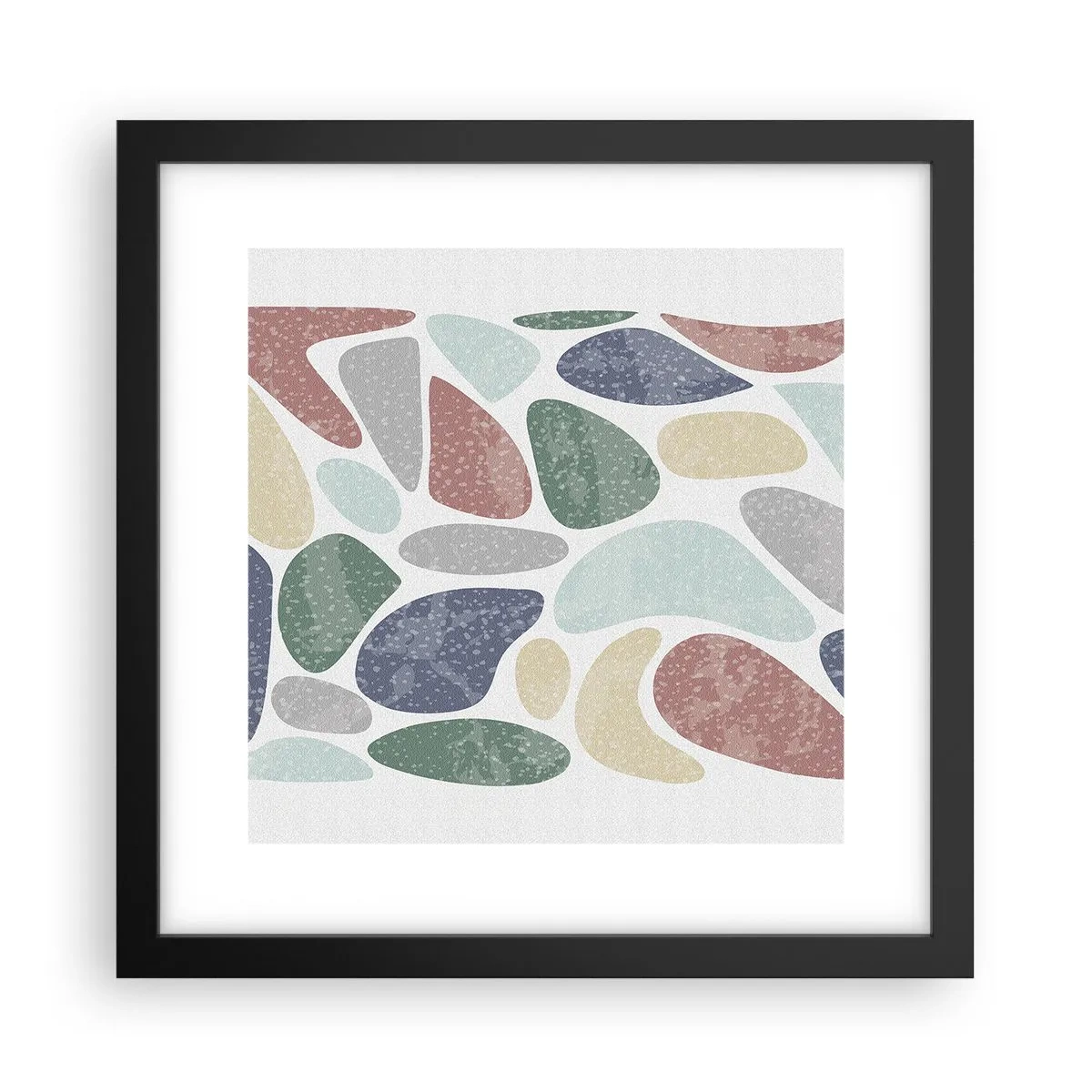 Poster in cornice nera - Mosaico di colori incipriati - 30x30 cm
