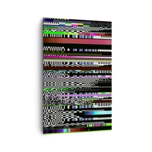 Quadro su tela - Stampe su Tela - Linee colorate e pixel in stile astratto - 80x120cm - Immagine di prova della realtà - Decorazione murale moderna per soggiorno e camera da letto ARTTOR