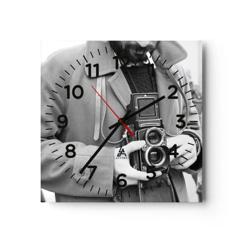 Orologio da parete - Orologio in Vetro - In stile retro - 30x30 cm