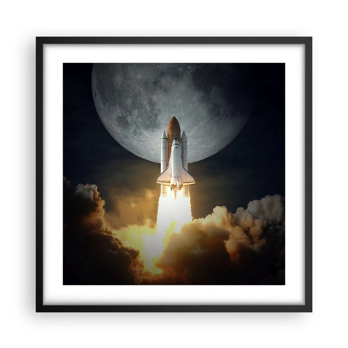 Poster in cornice nera - L'inizio di un'avventura spaziale - 50x50 cm