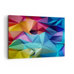 Quadro su tela - Stampe su Tela - Astrazione geometrica colorata in colori vivaci - 120x80cm - Origami arcobaleno - Decorazione murale moderna per soggiorno e camera da letto ARTTOR