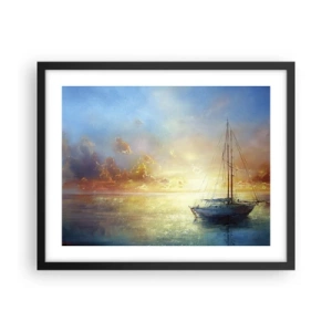 Poster in cornice nera - Nella baia dorata - 50x40 cm