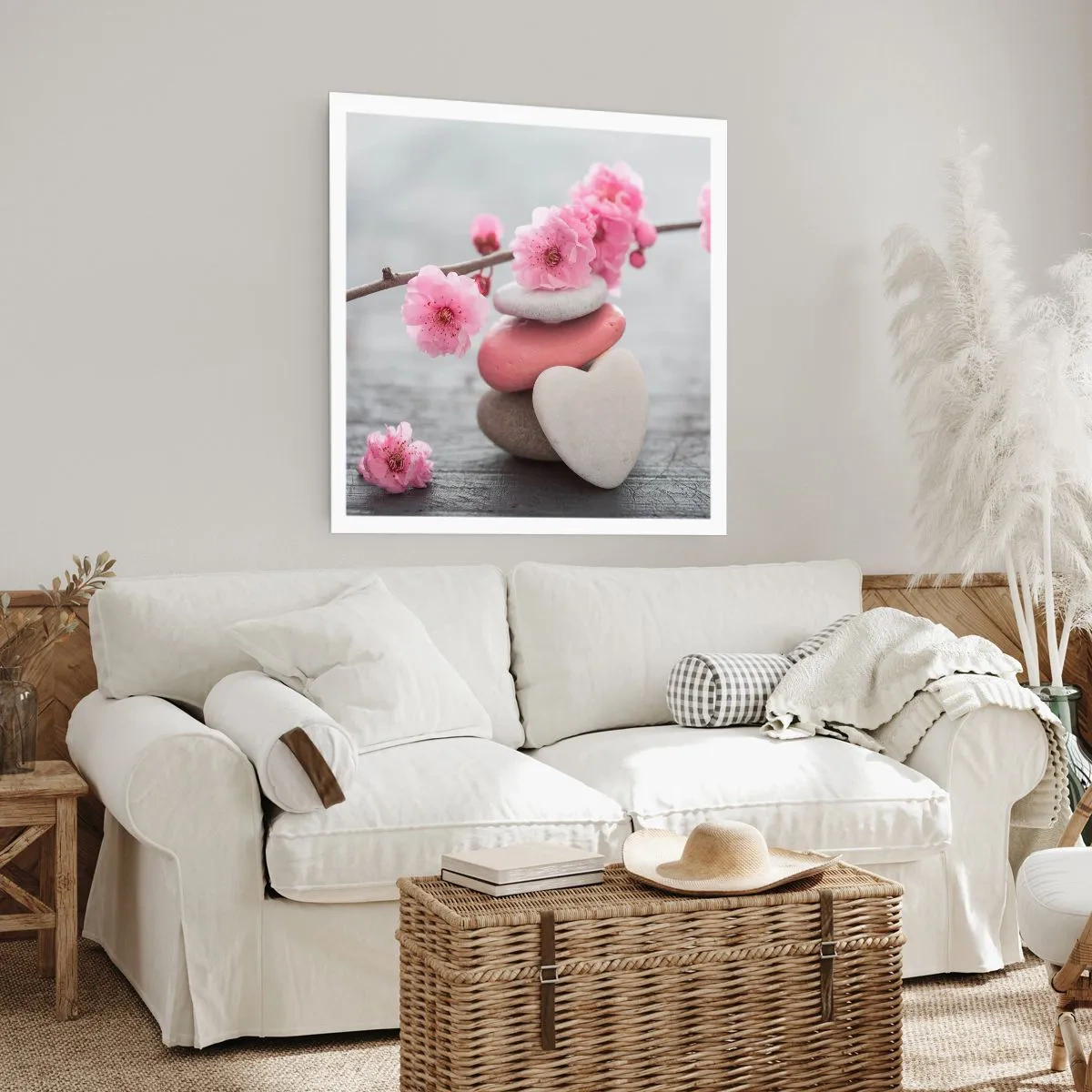 Poster - Serenità con fiori di ciliegio - 60x60 cm
