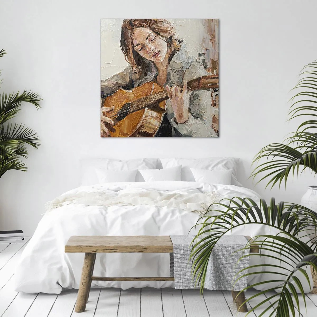 Quadro su tela - Stampe su Tela - Concerto per chitarra e cuore di ragazza - 30x30 cm