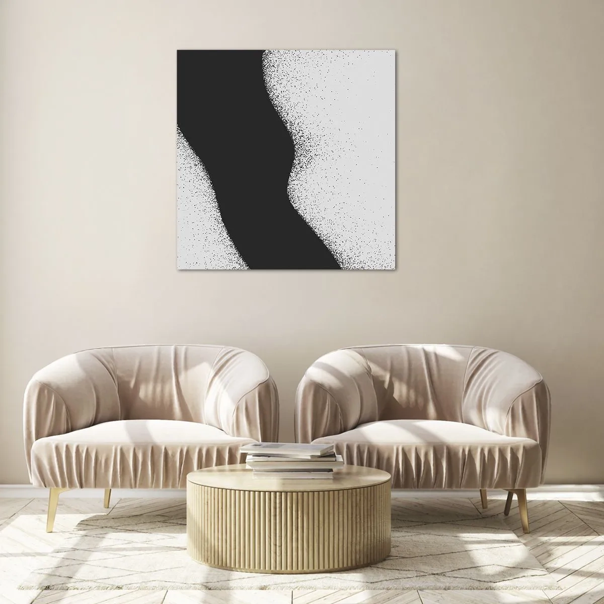 Quadro su vetro - Equilibrio fluido - 50x50 cm