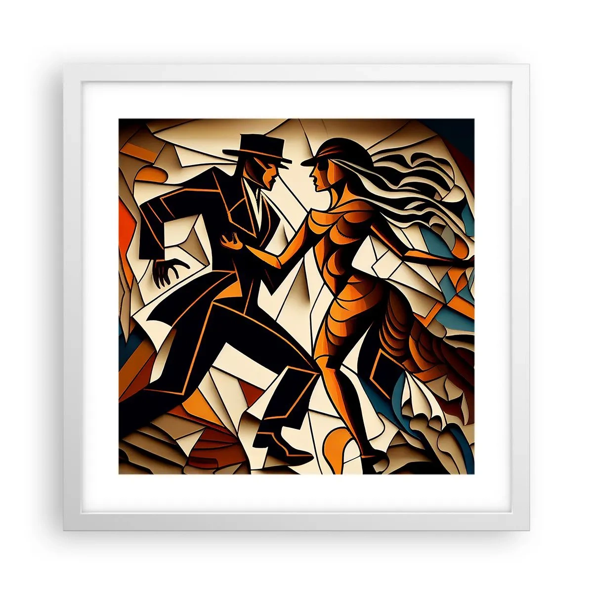 Poster in cornice bianca - La danza della passione - 40x40 cm