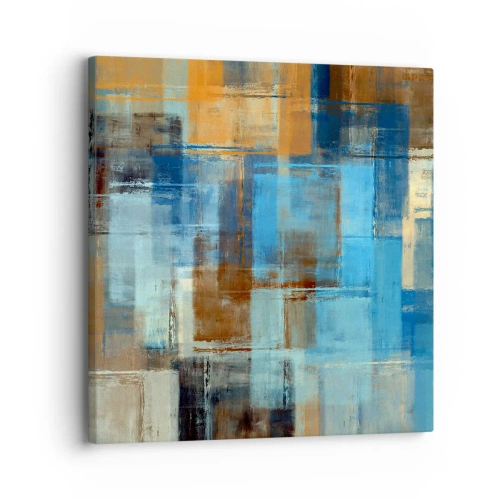 Quadro su tela - Stampe su Tela - Attraverso la tenda blu - 30x30 cm