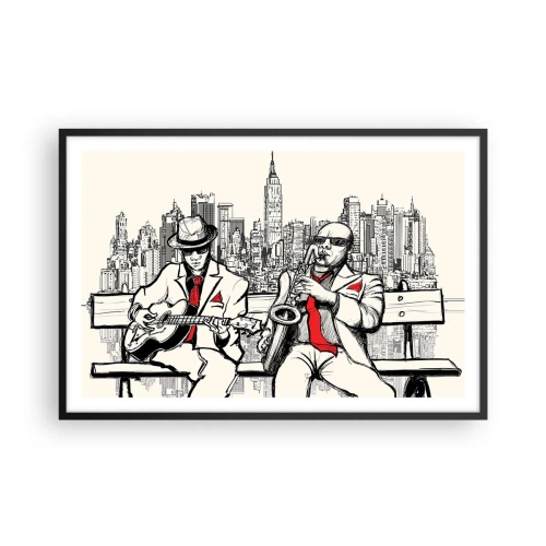 Poster in cornice nera - Improvvisare a New York - 91x61 cm