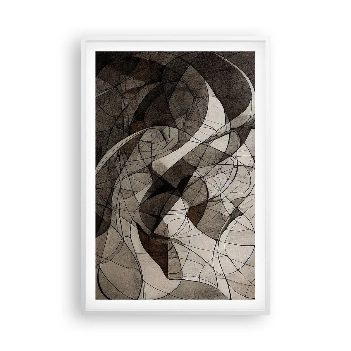 Poster in cornice bianca - La circolazione dei colori della terra - 61x91 cm