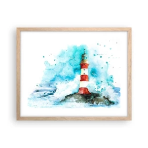 Poster in cornice rovere chiaro - L'unità dei quattro elementi - 50x40 cm