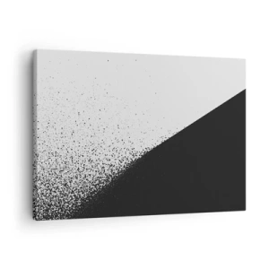 Quadro su tela - Stampe su Tela - Astrazione minimalista in bianco e nero con punti sparsi - 70x50cm - Più veloce, sempre di più - Decorazione murale moderna per soggiorno e camera da letto ARTTOR
