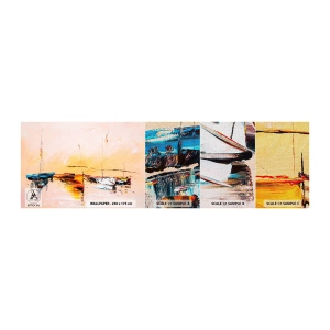 Campione di Fotomurale Premium Canvas - La sera sul molo - Barche, Barche a vela, Pezzo - 100x30 cm