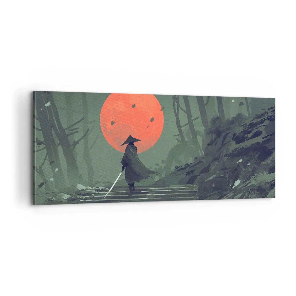 Quadro su tela - Stampe su Tela - Il guerriero della luna rossa - 100x40 cm