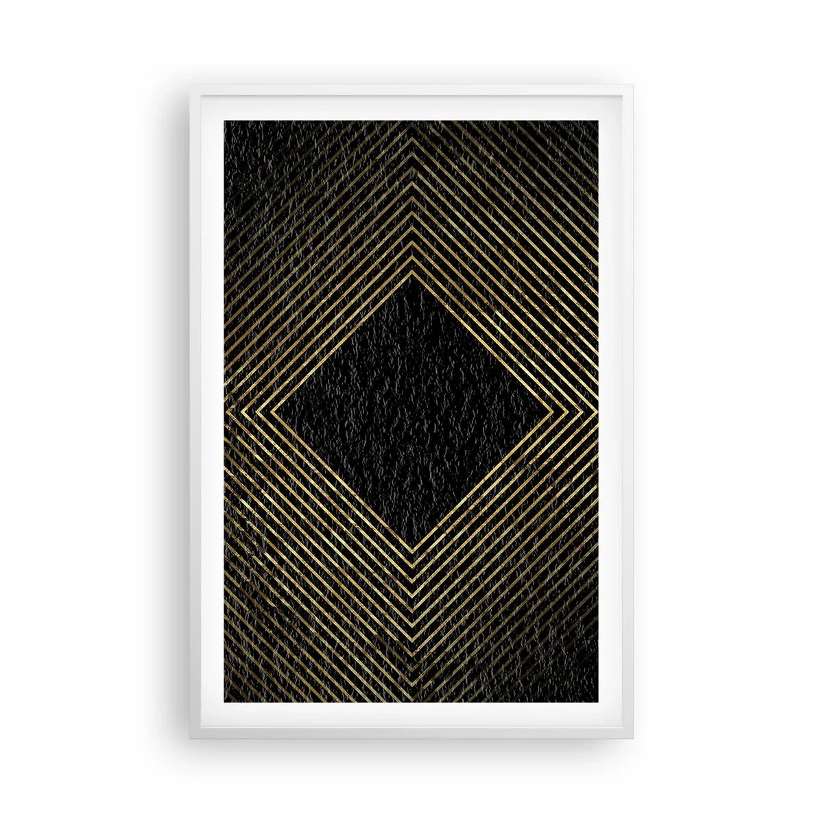 Poster in cornice bianca - Geometria in stile glamour - 61x91 cm