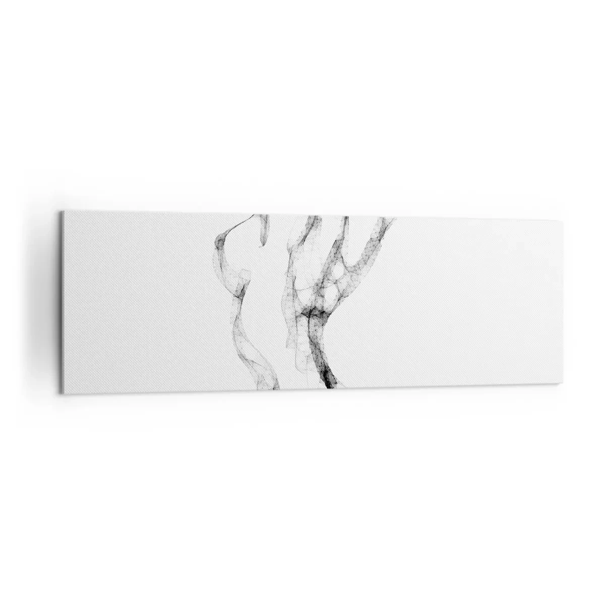 Quadro su tela - Stampe su Tela - Linee delicate e astratte che ricordano scie di fumo su uno sfondo chiaro - 160x50cm - Bella e forte - Decorazione murale moderna per soggiorno e camera da letto ARTTOR