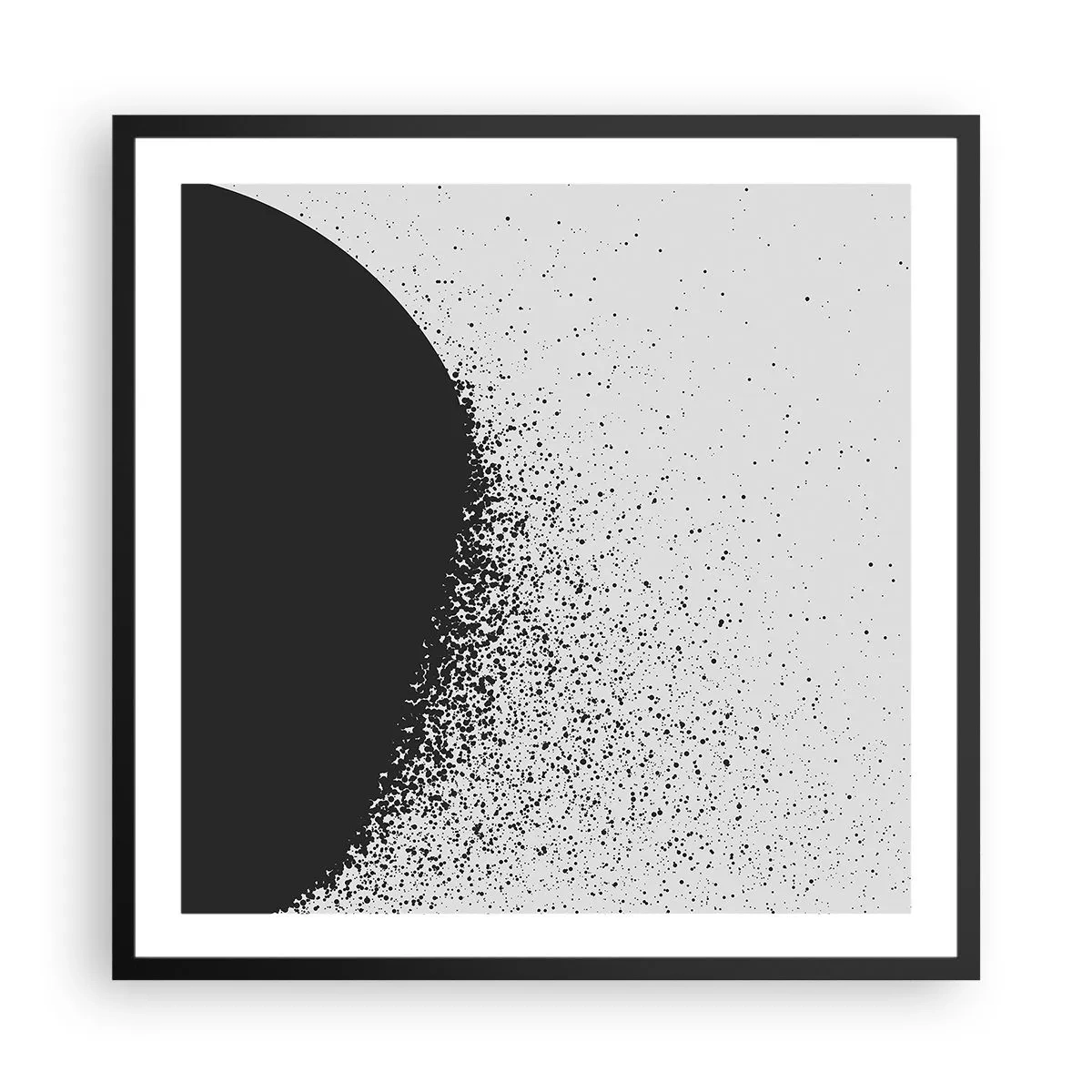 Poster in cornice nera - Il movimento delle particelle - 60x60 cm