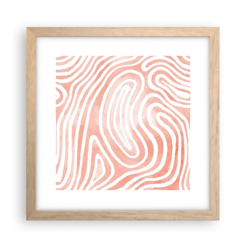 Poster in cornice rovere chiaro - Nel labirinto di corallo - 30x30 cm