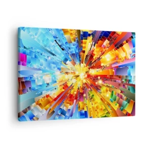 Quadro su tela - Stampe su Tela - Un'esplosione dinamica di colori e luci - 70x50cm - In medias res - Decorazione murale moderna per soggiorno e camera da letto ARTTOR