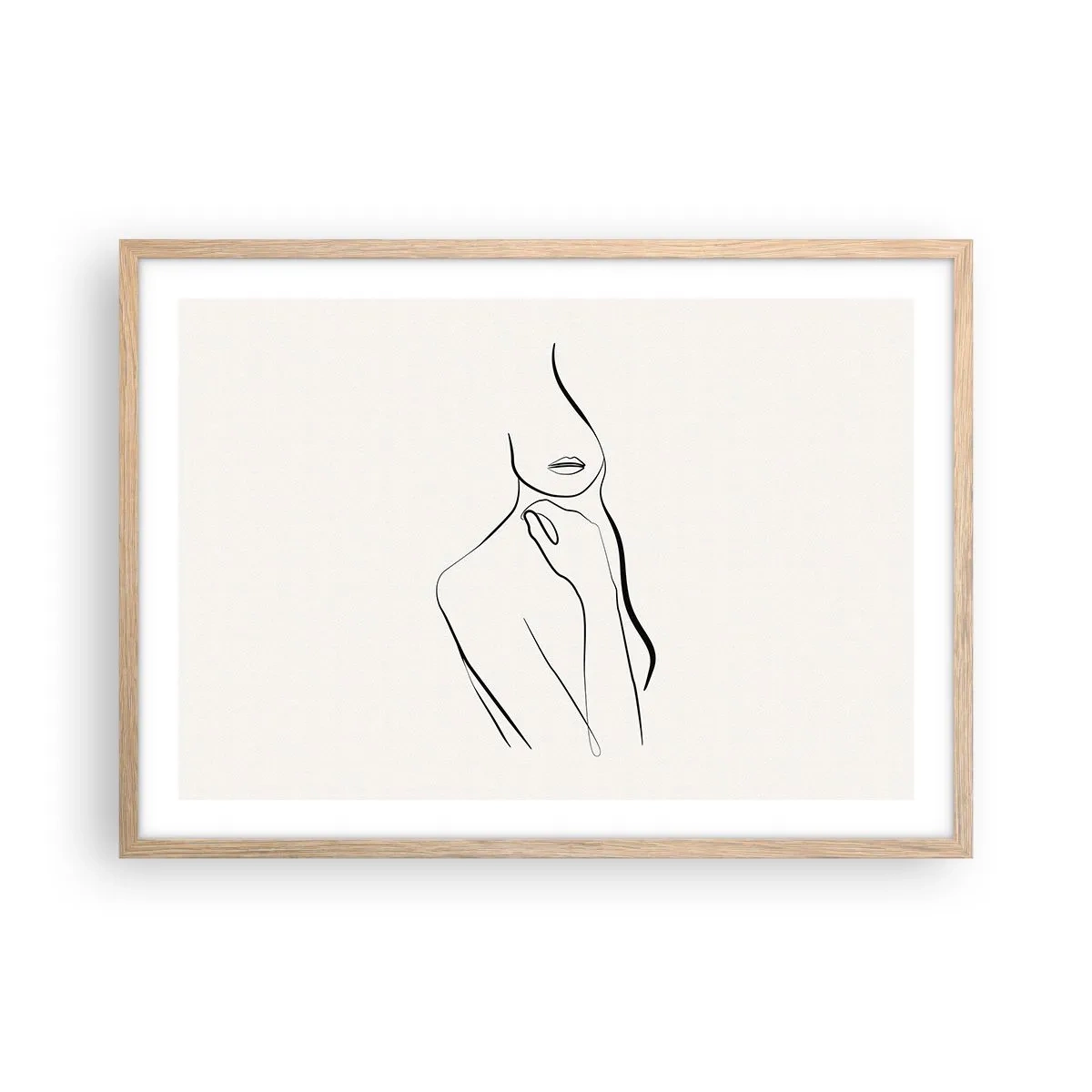 Poster in cornice rovere chiaro - Onda di malinconia - 70x50 cm