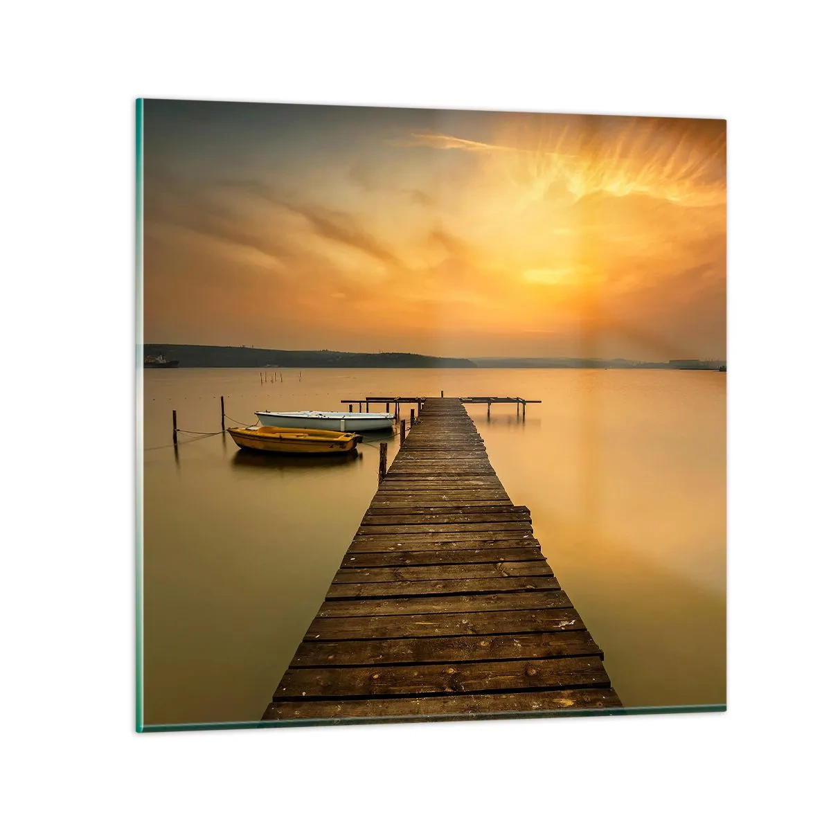 Quadro su vetro - Ti apro il cielo dorato - 30x30 cm