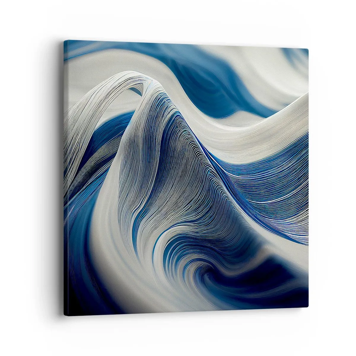 Quadro su tela - Stampe su Tela - Fluidità di blu e di bianco - 40x40 cm