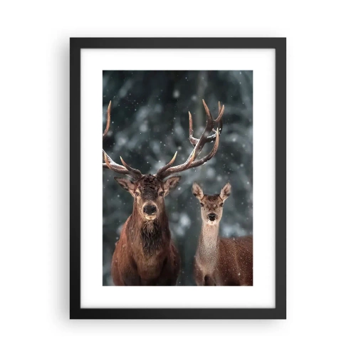Poster in cornice nera - Il re della foresta con la consorte - 30x40 cm