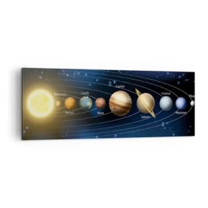 Quadro su tela - Stampe su Tela - Schema del sistema solare con pianeti e sole - 140x50cm - Uno su dieci - Decorazione murale moderna per soggiorno e camera da letto ARTTOR
