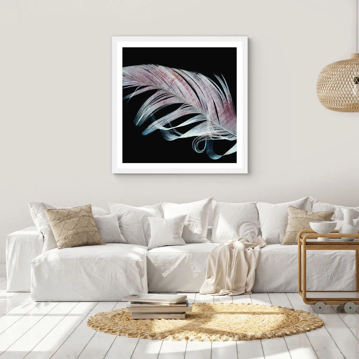 Poster in cornice bianca - Pensa al tocco - 50x50 cm