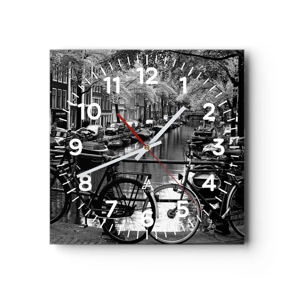 Orologio da parete - Orologio in Vetro - Vista molto olandese - 40x40 cm