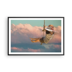 Poster in cornice nera - Divertimento tra le nuvole - 91x61 cm