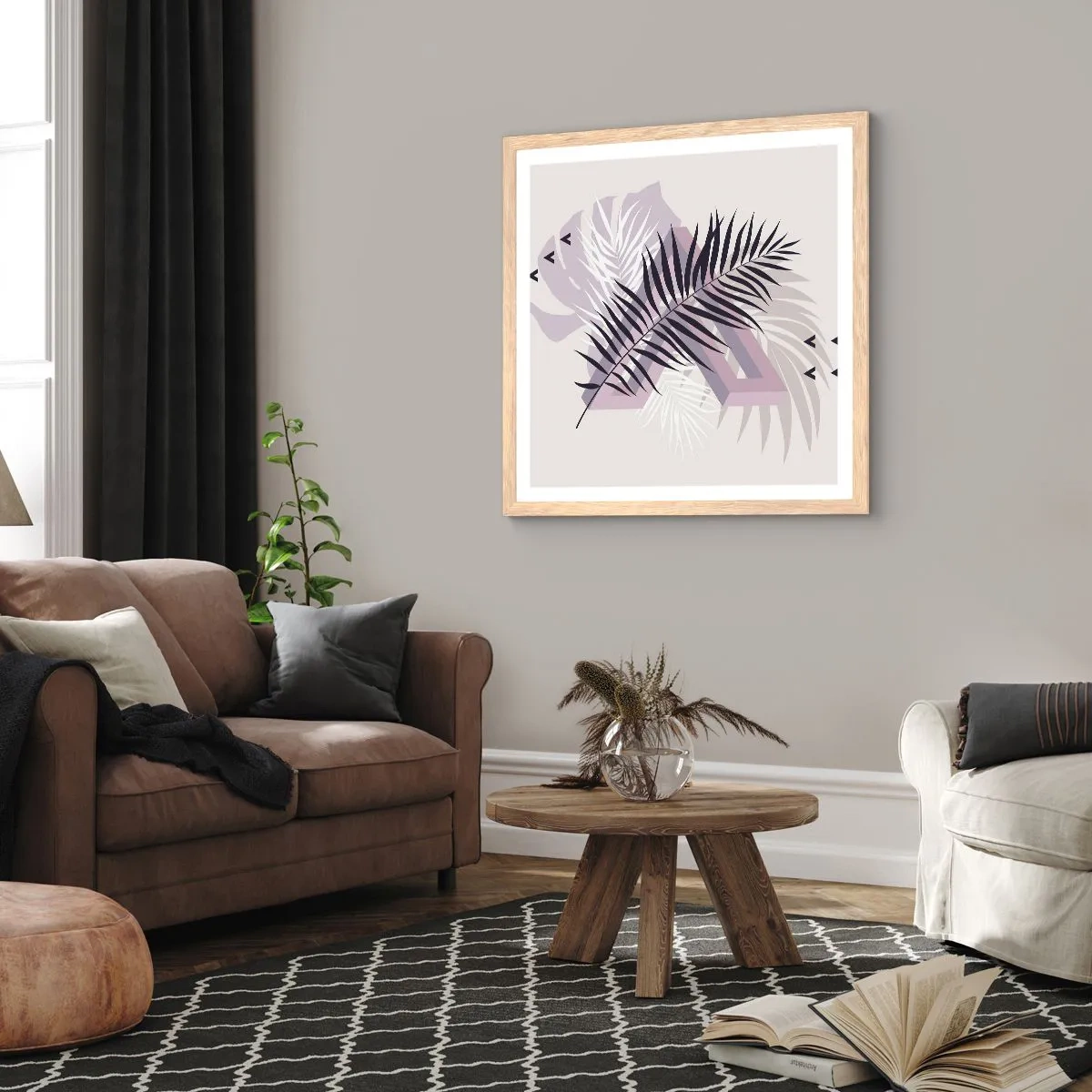 Poster in cornice rovere chiaro - L'ombra dell'ombra - 30x30 cm