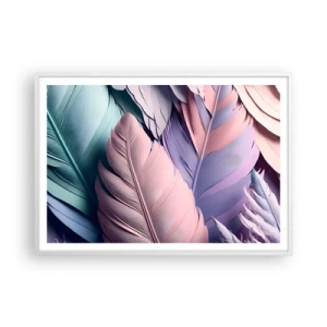 Poster in cornice bianca - Eleganza per uccelli - 100x70 cm