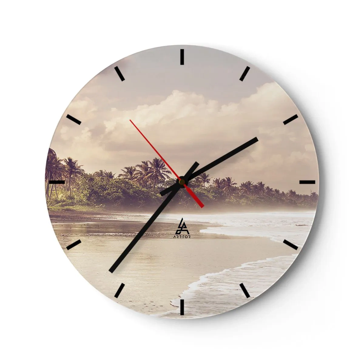 Orologio da parete - Orologio in Vetro - La carezza delle onde - 40x40 cm