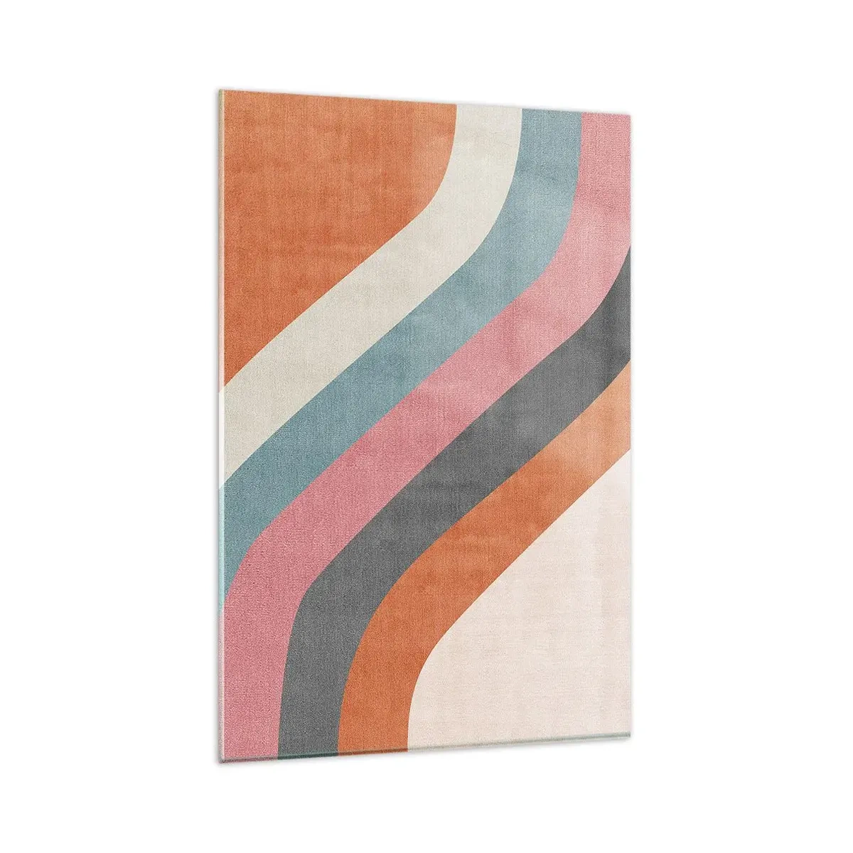 Quadro su vetro - Strisce retrò colorate - 80x120cm - Composizione diagonale: movimento - Decorazione murale moderna per soggiorno e camera da letto ARTTOR
