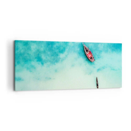 Quadro su tela - Stampe su Tela - Nelle spiagge di Zanzibar, quando c'è troppa acqua... - 100x40 cm