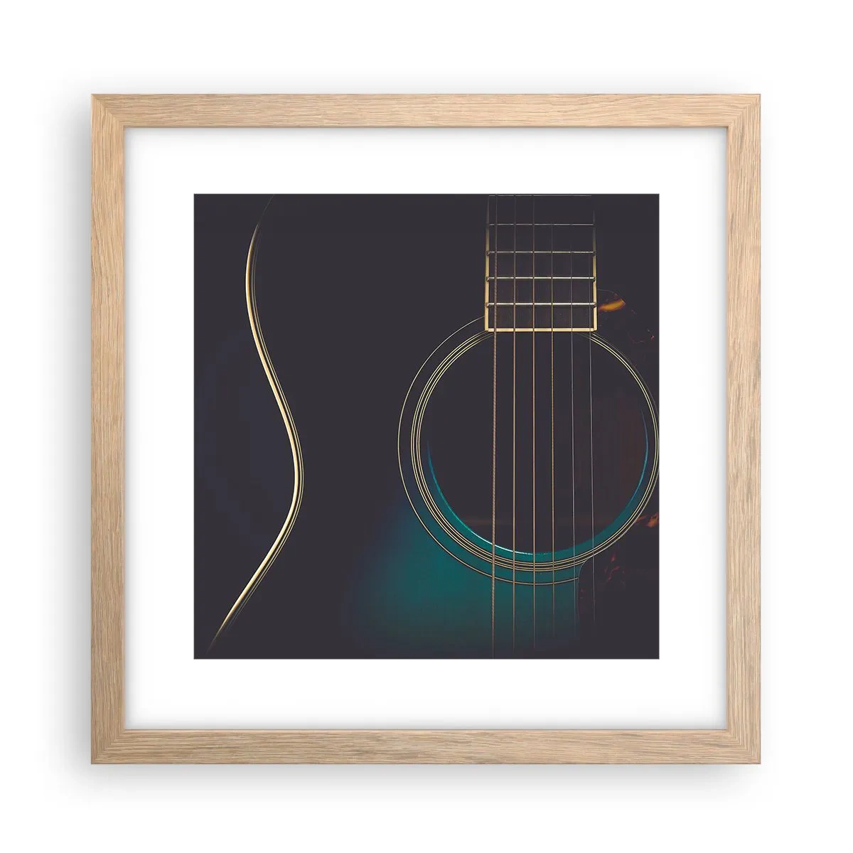 Poster in cornice rovere chiaro - L'attimo prima del suono - 30x30 cm