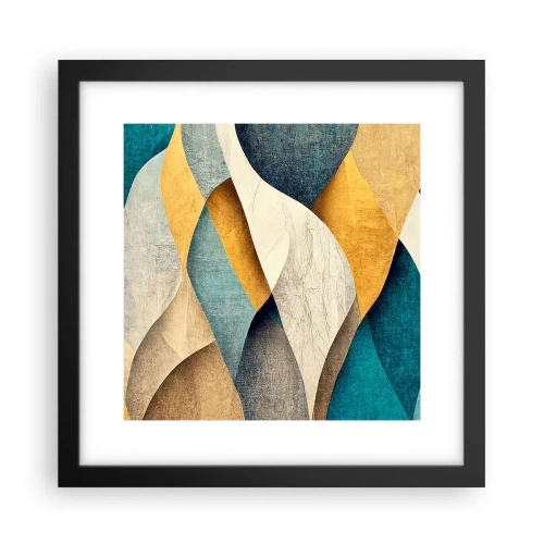 Poster in cornice nera - Ritmo e ondulazioni - 30x30 cm