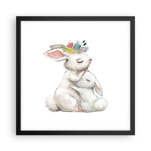 Poster in cornice nera - Da mamma si sta meglio - 40x40 cm