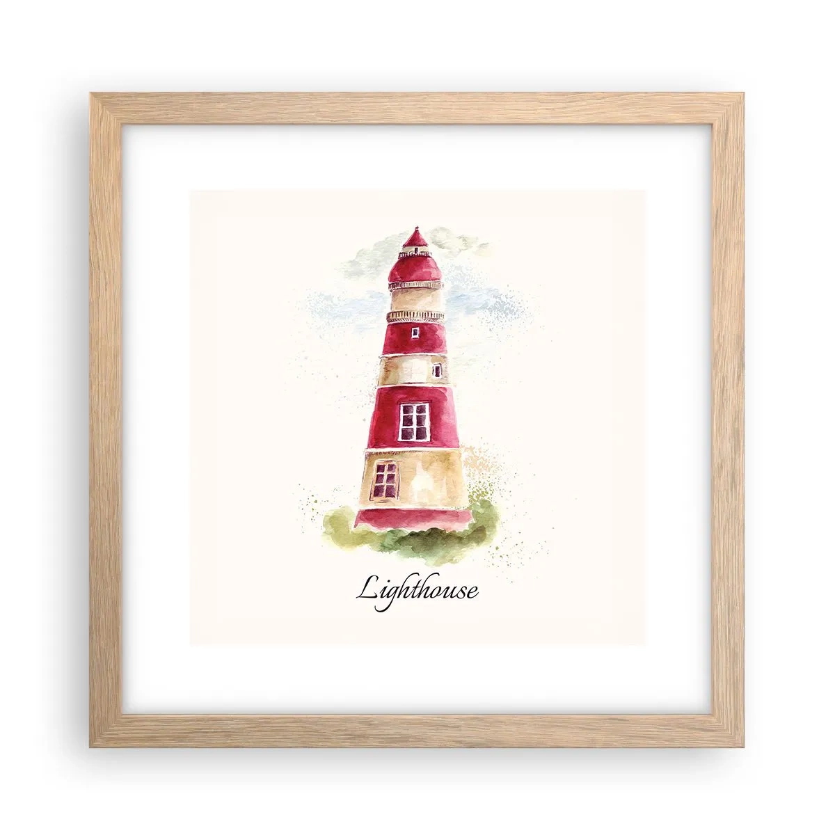 Poster in cornice rovere chiaro - Attorno è sempre bel tempo - 30x30 cm