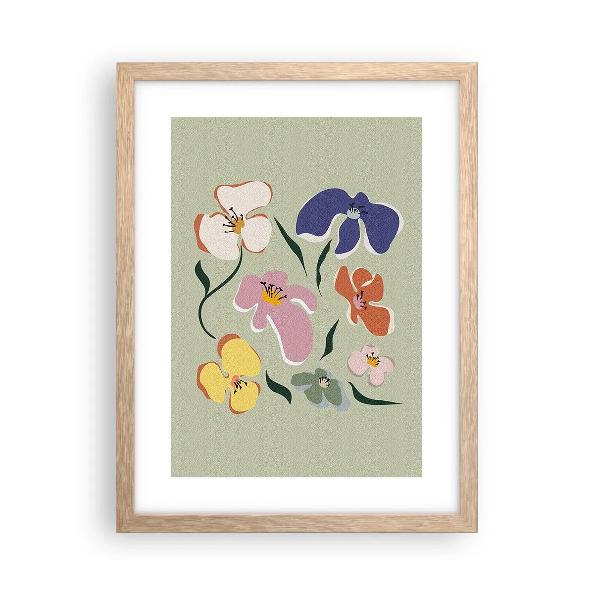 Poster in cornice rovere chiaro - Compagne delle viole - 30x40 cm