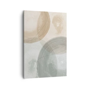 Quadro su tela - Stampe su Tela - Composizione astratta in colori pastello con linee - 50x70cm - Compenetrazione di mondi - Decorazione murale moderna per soggiorno e camera da letto ARTTOR