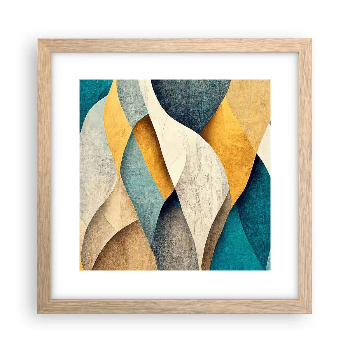 Poster in cornice rovere chiaro - Ritmo e ondulazioni - 30x30 cm