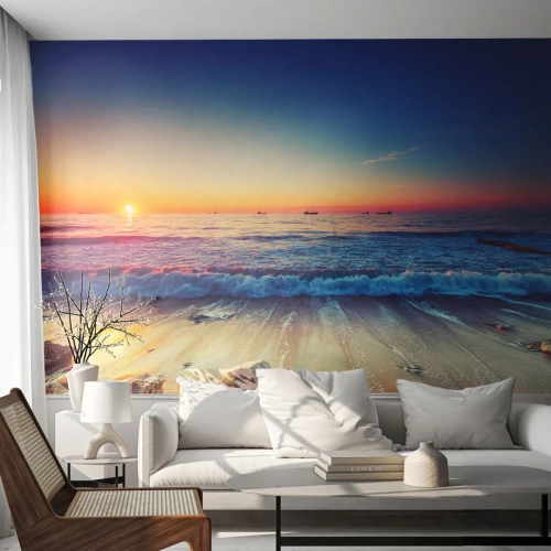Fotomurali Standard Eco - Cosa c'è dietro l'orizzonte? - Paesaggio, Mare, Tramonto - 250x175 cm