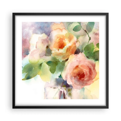 Poster in cornice nera - Delicati come un acquerello - 50x50 cm