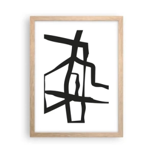 Poster in cornice rovere chiaro - Struttura bianca e nera - 30x40 cm