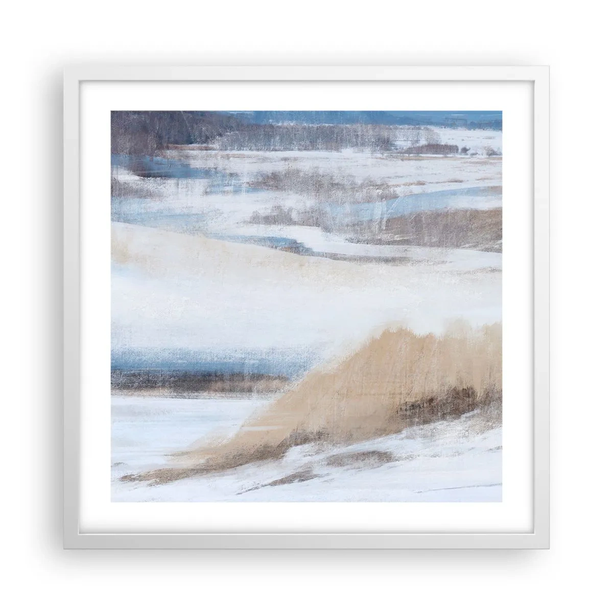 Poster in cornice bianca - Composizione invernale - 50x50 cm