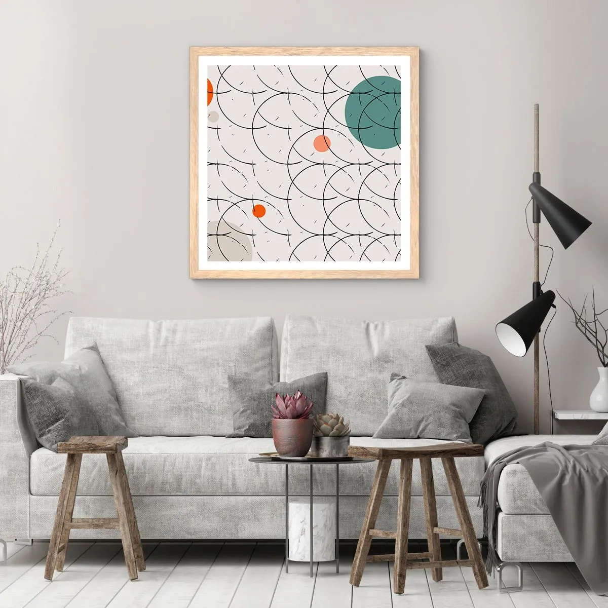 Poster in cornice rovere chiaro - Nello spirito della pop-art - 40x40 cm