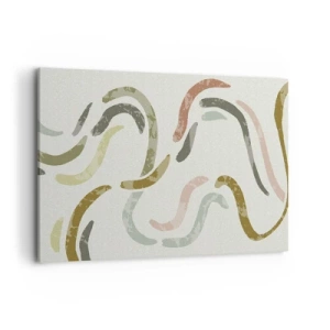 Quadro su tela - Stampe su Tela - Archi astratti in colori pastello - 100x70cm - La danza gioiosa dell'astrazione - Decorazione murale moderna per soggiorno e camera da letto ARTTOR