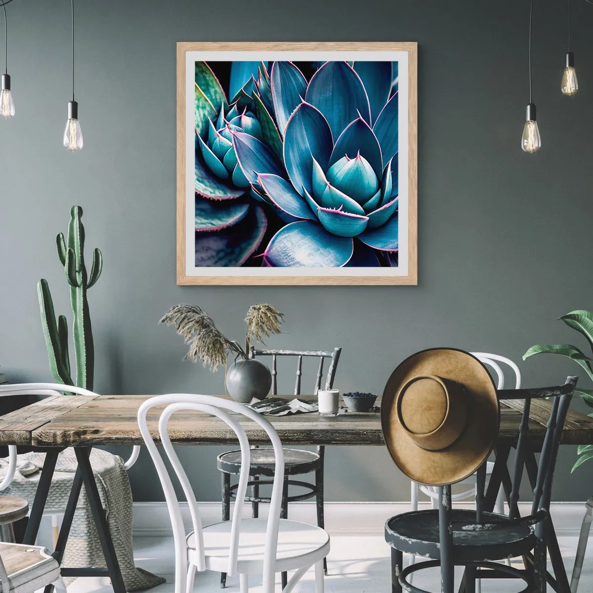 Poster in cornice rovere chiaro - Forza vitale - 50x50 cm