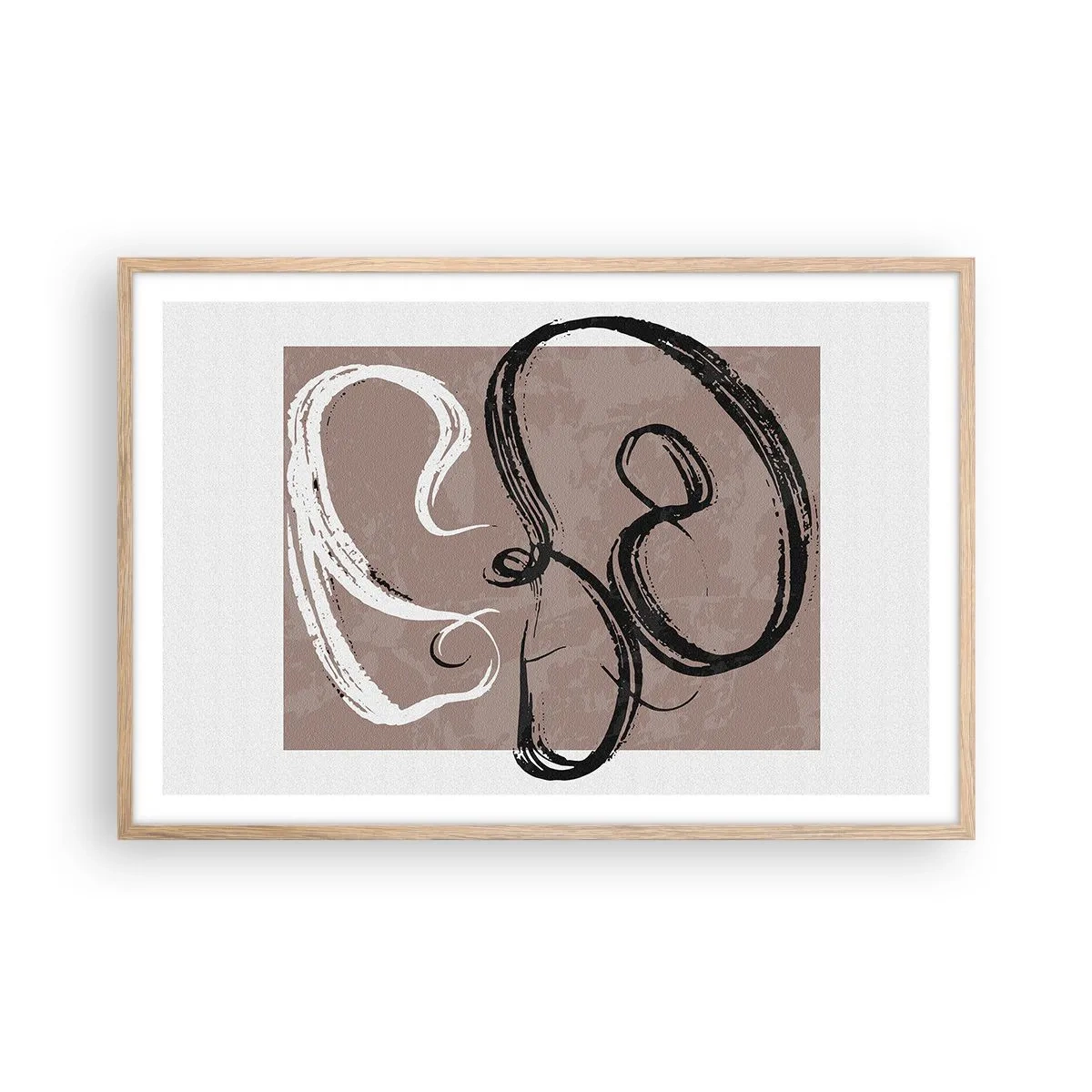 Poster in cornice rovere chiaro - Composizione: alla ricerca della pienezza - 91x61 cm